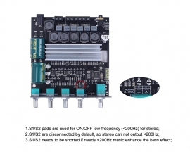 TWS Bluetooth-Compatiable Amplifier Module, 50Wx2+100W 2.1 Channel Audio Power Amplifier, DC 12V-24V Stereo Treble Bass Subwoofer Amp